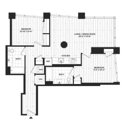  Floor Plan 2 Bed - 2 Bath | B05