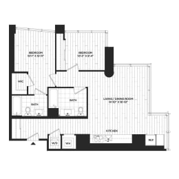  Floor Plan 2 Bed - 2 Bath | B06