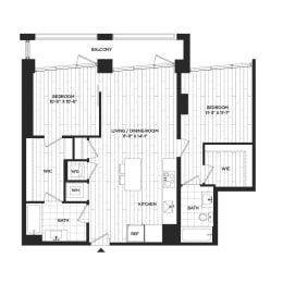  Floor Plan 2 Bed - 2 Bath | B07