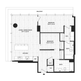 Floor Plan 2 Bed - 2 Bath | B09