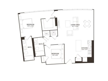  Floor Plan 2 Bed - 2 Bath | B09