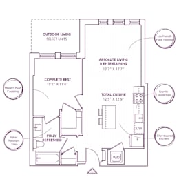 A06 Floor Plan at The Bartlett, Virginia