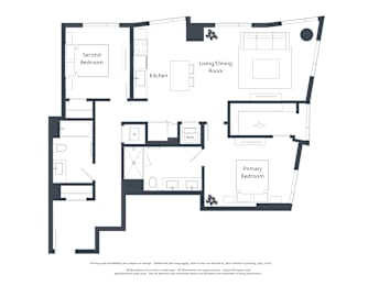 A black and white floor plan of a house with labeled rooms.