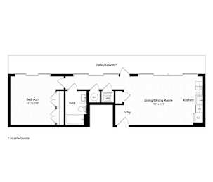  Floor Plan 1 Bedroom - 1 Bath | a13 - Weiler