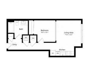  Floor Plan 1 Bed - 1 Bath | Aj1 - Judd