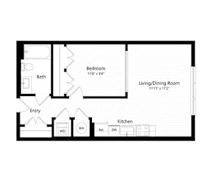  Floor Plan 1 Bed - 1 Bath | aj2 - Judd