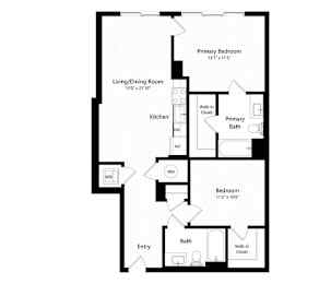  Floor Plan 2 Bed - 2 Bath | b16 - Weiler