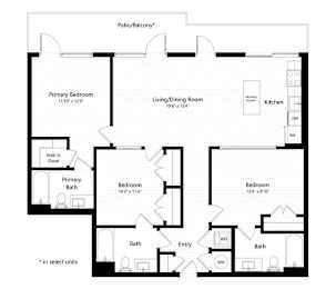  Floor Plan 3 Bed - 2 Bath | c07 - Weiler