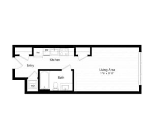  Floor Plan Studio | s02m (Income Restricted, IZ Program)