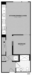 Floor Plan 1 Bed - 1 Bath | Andres A05