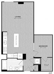  Floor Plan 1 Bed - 1 Bath | Barry A23