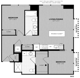  Floor Plan 2 Bed - 2 Bath | Conant B05