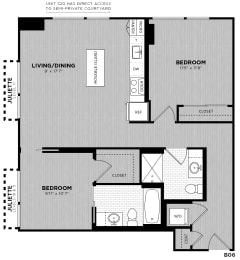  Floor Plan 2 Bed - 2 Bath | Colameco B06