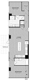  Floor Plan 2 Bed - 2 Bath | Fieri B08