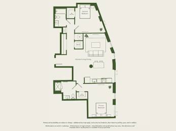 A floor plan of a house with rooms labeled.