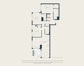 A floor plan of a house with labeled rooms.