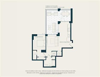 A floor plan of a house with labeled rooms such as "Kitchen", "Dining Room", and "Bedrooms".