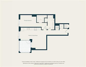 A floor plan of a house with labeled rooms such as "Kitchen", "Dining", and "Bedrooms".