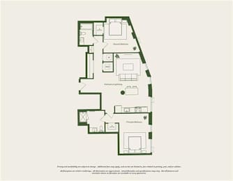 A floor plan of a house with rooms labeled.