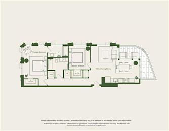 A floor plan of a house with labeled rooms such as "Kitchen/Dining" and "W.D."