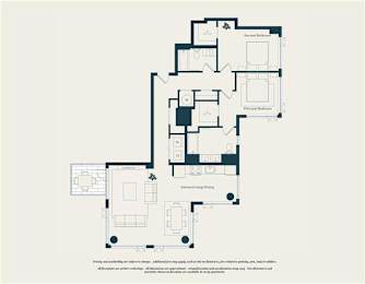 A floor plan of a house with labeled rooms such as "Main Bedroom" and "Kitchen/Dining Room.".