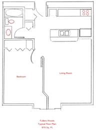 A floor plan of a living room and bedroom.