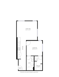 1Bed 1Bath D Floor Plan at Mile Apartments, Colorado
