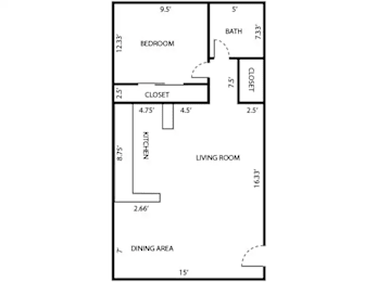 1 bed 1 bath floor plan B at Postmark at Littleton, Littleton, CO