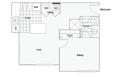 Floor Plan  1 Bed 1 Bath