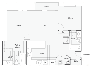 Floor Plan  Individual Bedroom (in a 2-bed)