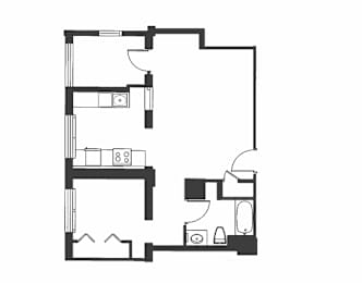 A black and white image of a floor plan of a house.
