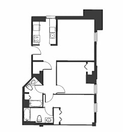 A black and white image of a floor plan.