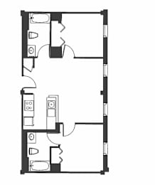 A black and white image of a floor plan.