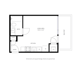 Studio A Floor Plan at Proto Apartments, Denver, Colorado