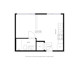 Studio B Floor Plan at Proto Apartments, Denver