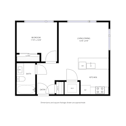 1Bed 1Bath Floor Plan at Proto Apartments, Denver, CO, 80204