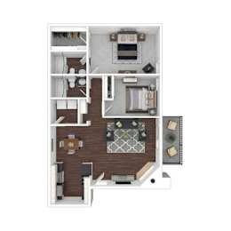 Lana Plan at Miramar Apartments, Denver