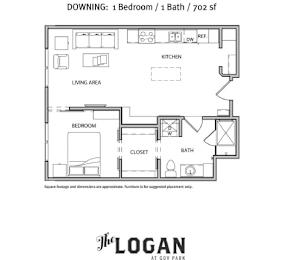Downing Floor Plan at The Logan Apartments, Colorado