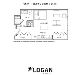 Grant Floor Plan at The Logan Apartments, Denver Colorado