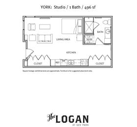 York Floor Plan at The Logan Apartments, Denver