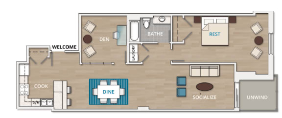 Floor Plan  1 Bedroom
