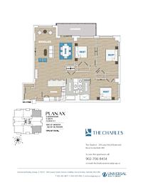 A floor plan for a 3 bedroom, 2 bathroom apartment.