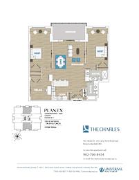 A floor plan of an apartment complex with a Charles logo and contact information.
