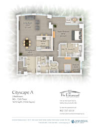 A floor plan for a 2 bedroom apartment at The Paramount.