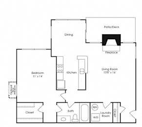  Floor Plan A2 - 788 sq. ft.