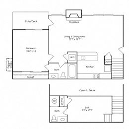  Floor Plan A3 - 864 sq. ft.