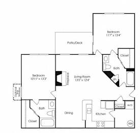  Floor Plan B2 - 1004 sq. ft.