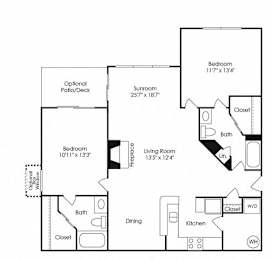  Floor Plan B3 - 1076 sq. ft.