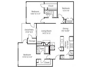  Floor Plan C1R - 1,466 sq. ft.
