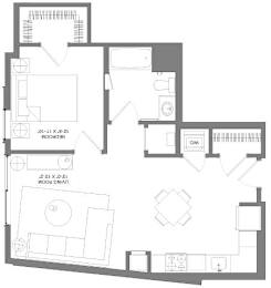 Floor Plan  A floor plan of a house with labeled rooms.